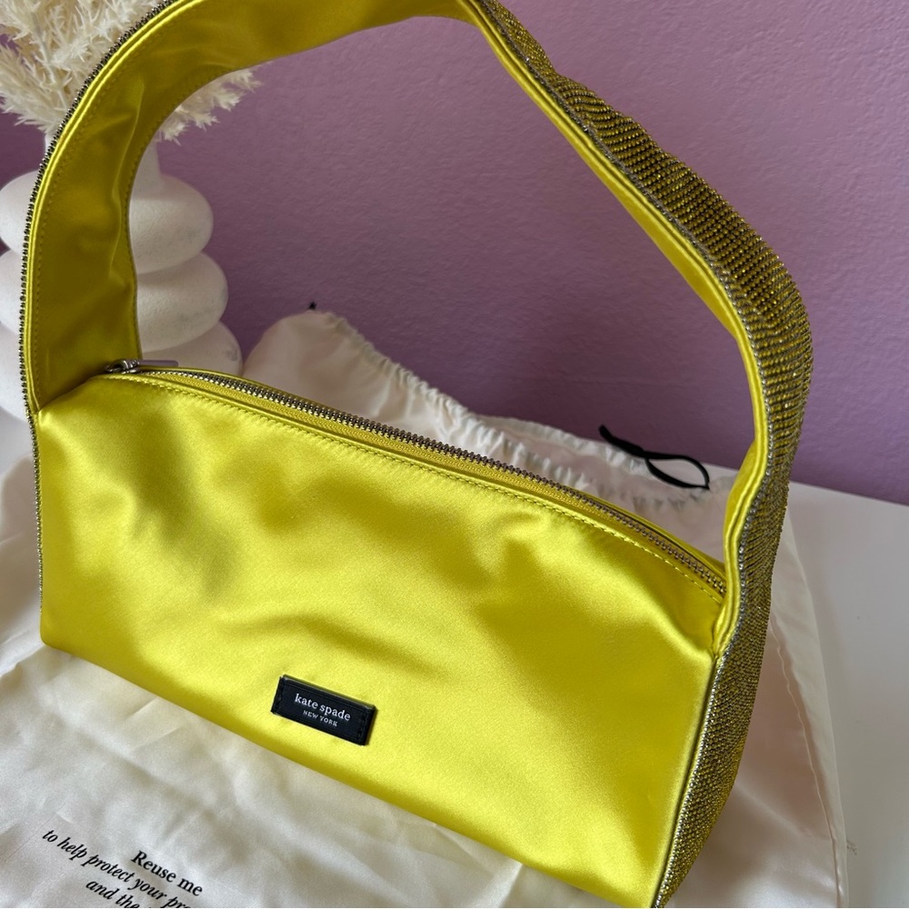 kate spade Yellow Satin Shoulder Bag